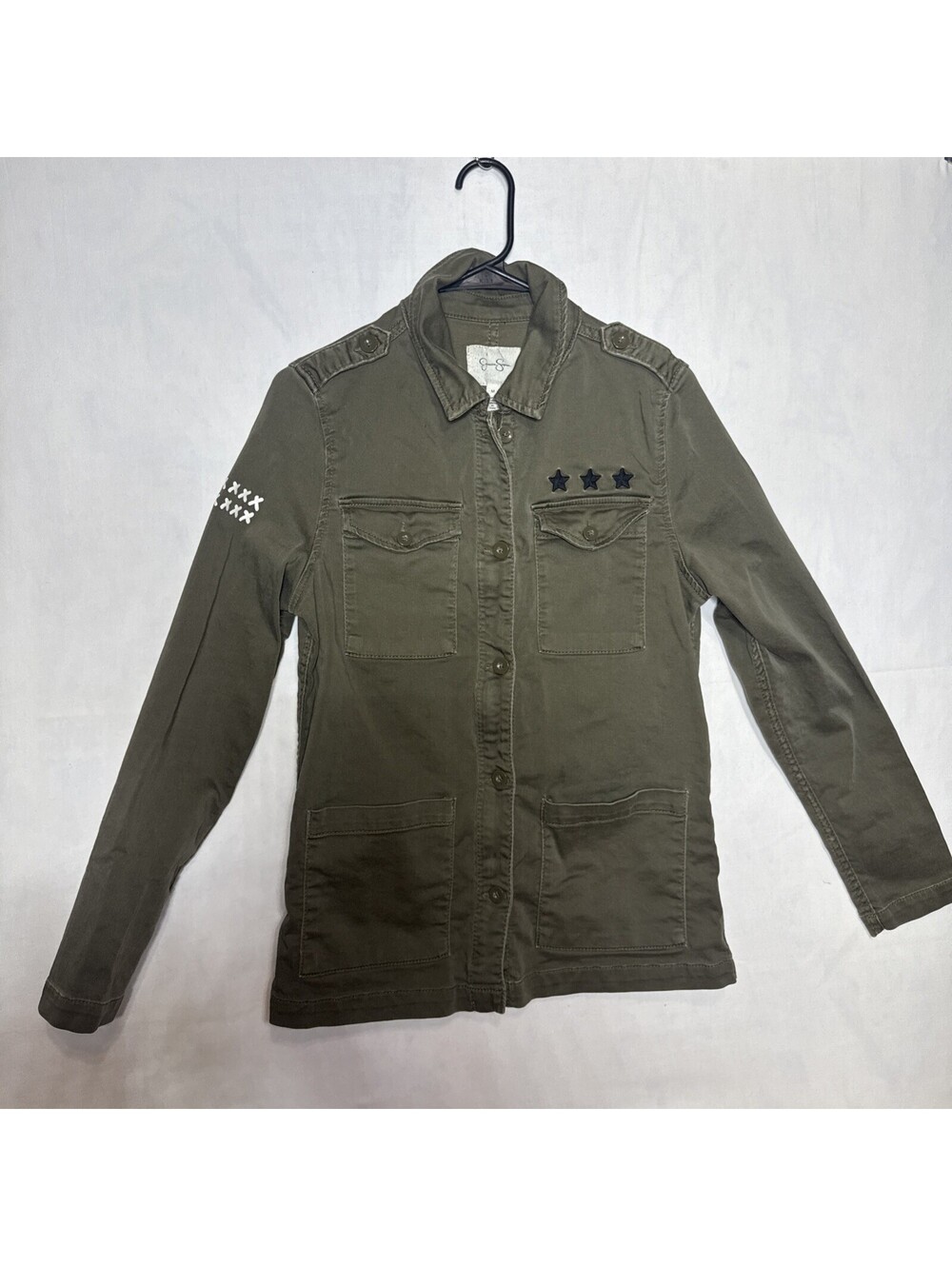 Jessica Simpson Women’s Olive Green Military Utility Jacket / Shacket